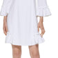 Vestido Calvin Klein Feminino com Babados e Corte A Branco Tamanho 12