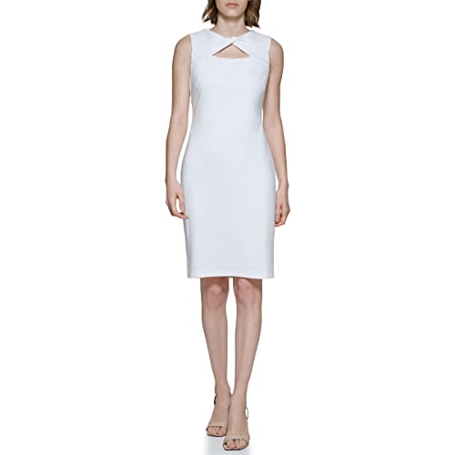 Vestido Calvin Klein Feminino com Decote Redondo Branco Tamanho 12