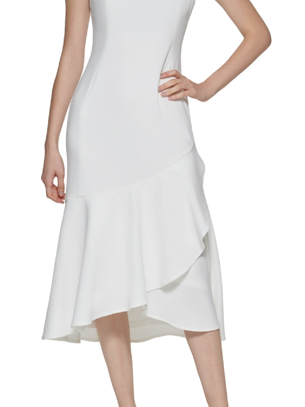 Vestido Calvin Klein Feminino Midi Alto Baixo Branco Tamanho 4