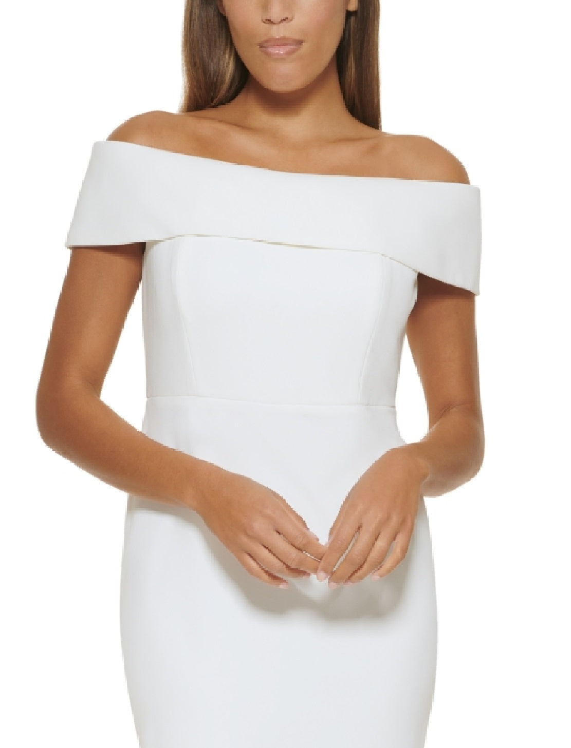 Vestido tubinho tomara que caia Calvin Klein feminino, branco, tamanho 6