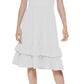 Vestido Calvin Klein Feminino com Babados e Corte A Branco Tamanho 4