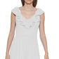 Vestido Calvin Klein Feminino com Babados e Corte A Branco Tamanho 4