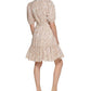 Vestido Calvin Klein Feminino Manga Bufante com Cinto Marrom Tamanho 12