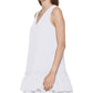 Vestido Calvin Klein Feminino Texturizado com Babados e Bainha Branca Tamanho 14