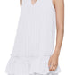 Vestido Calvin Klein Feminino Texturizado com Babados e Bainha Branca Tamanho 6