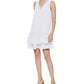 Vestido Calvin Klein Feminino Texturizado com Babados e Bainha Branca Tamanho 6