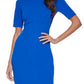 Vestido tubinho Calvin Klein feminino com manga cotovelo, azul, tamanho 2