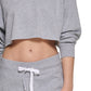 Calvin Klein Moletom Cropped Feminino com Logotipo Bordado Cinza Tamanho P