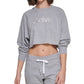 Calvin Klein Moletom Cropped Feminino com Logotipo Bordado Cinza Tamanho P