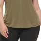 Blusa feminina Calvin Klein com decote em V e sem mangas, verde, tamanho 3X