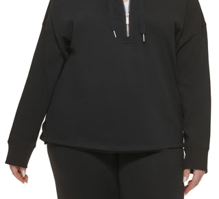 Calvin Klein Women's Half Zip Pullover Hoodie Black Size 1X
