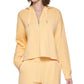 Calvin Klein Moletom com capuz feminino meio zíper amarelo tamanho XX-G