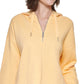 Calvin Klein Moletom com capuz feminino meio zíper amarelo tamanho XX-G