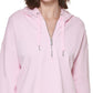 Calvin Klein Moletom com capuz feminino meio zíper rosa tamanho grande