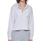 Calvin Klein Moletom com capuz feminino meio zíper branco
