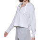 Calvin Klein Moletom com capuz feminino meio zíper branco