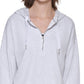 Calvin Klein Moletom com capuz feminino meio zíper branco