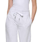 Calça de moletom curta feminina Calvin Klein, branca, tamanho X-G
