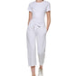 Calça de moletom curta feminina Calvin Klein, branca, tamanho X-G
