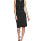 Vestido Calvin Klein Feminino com Babados e Strass, Preto, Tamanho 4