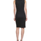 Vestido Calvin Klein Feminino com Babados e Strass, Preto, Tamanho 4