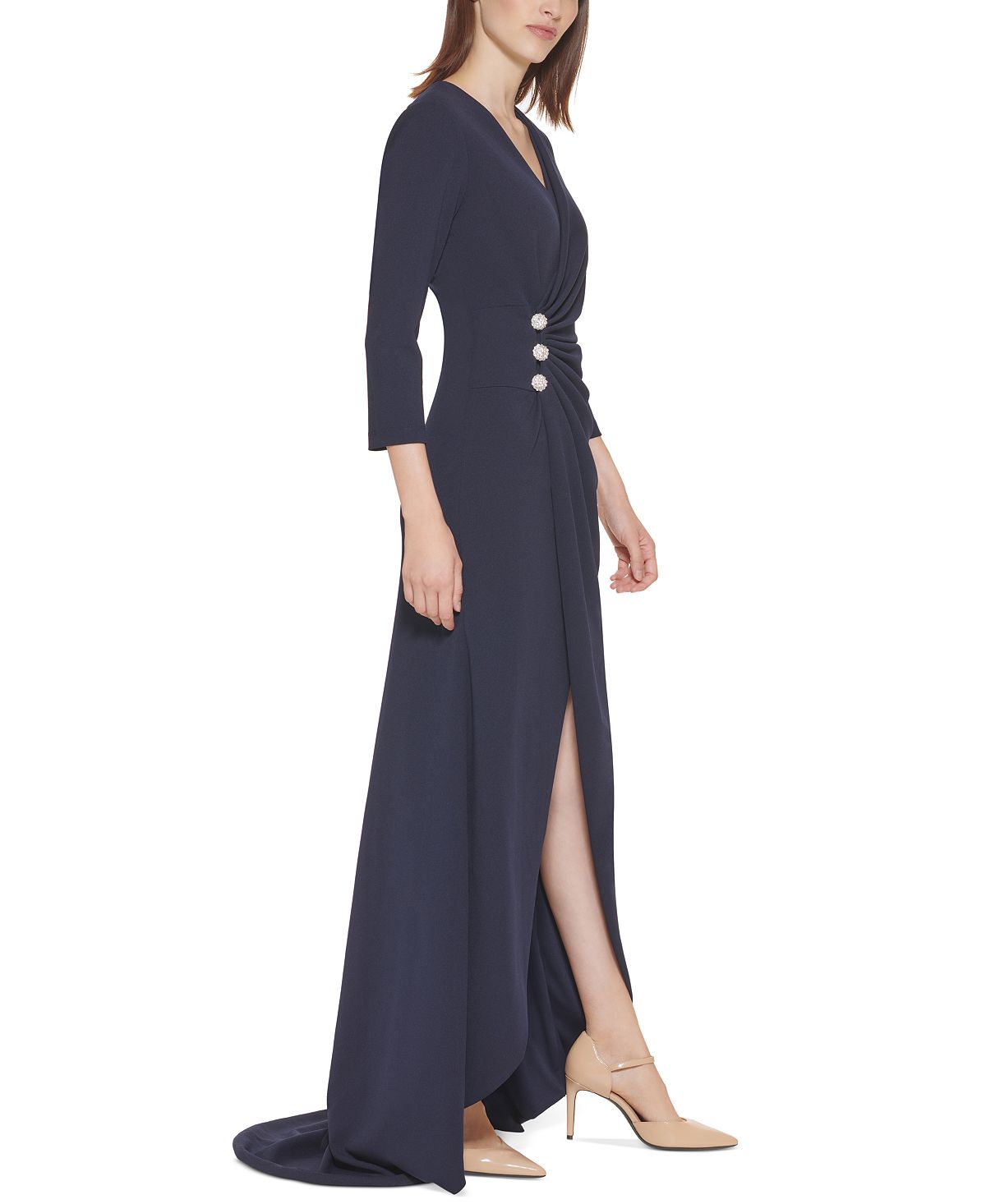 Vestido envelope falso Calvin Klein feminino, azul, tamanho 4