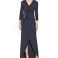 Vestido envelope falso Calvin Klein feminino, azul, tamanho 4
