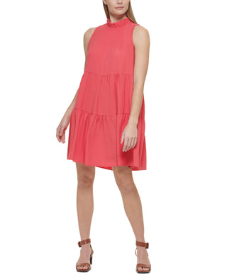 Calvin Klein Women's Sleeveless Tiered Dress Pink Size 14
