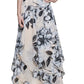 Vestido longo feminino Calvin Klein com estampa floral bordada metálica, marrom, tamanho 8
