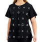 Camiseta Calvin Klein Feminina com Logotipo Preto Tamanho 3X