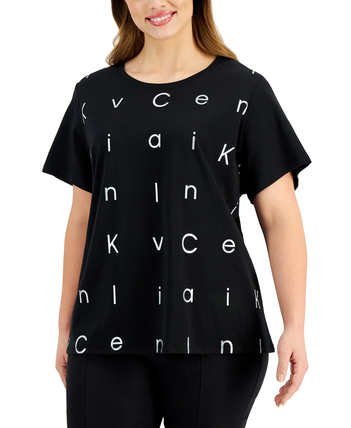 Camiseta Calvin Klein Feminina com Logotipo Preto Tamanho 3X