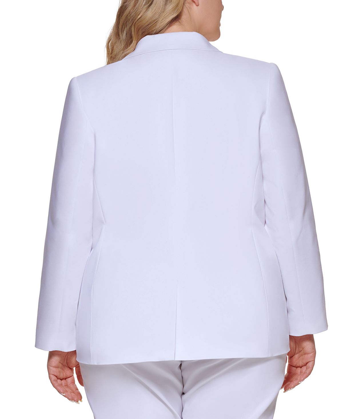 Calvin Klein Blazer Feminino Plus One Button Branco Tamanho 20W