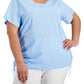 Blusa Calvin Klein Feminina Cintada com Costura Lateral Azul Tamanho 0X