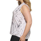 Blusa Calvin Klein Plus Size Feminina Estampada Gola V Cinza Tamanho 2X