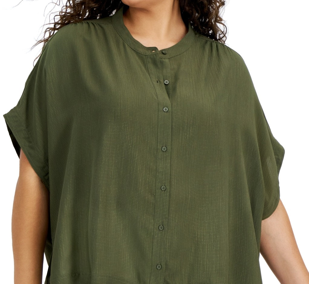 Blusa Calvin Klein Feminina com Botões Verde