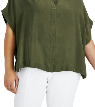 Blusa Calvin Klein Feminina com Botões Verde