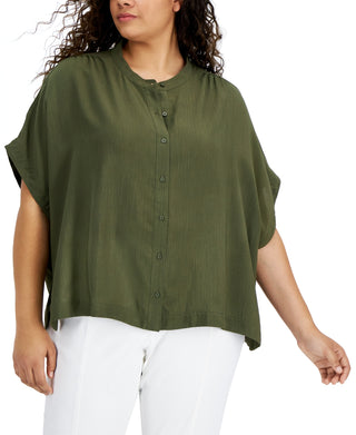 Blusa Calvin Klein Feminina com Botões Verde