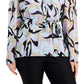 Blusa Calvin Klein Feminina Estampada Amarrada na Cintura, Preta, Tamanho 1X