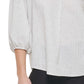 Blusa feminina Calvin Klein listrada com decote aberto, branca, tamanho grande