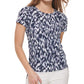 Blusa Calvin Klein Feminina Estampada Lateral Franzida Azul Tamanho Médio