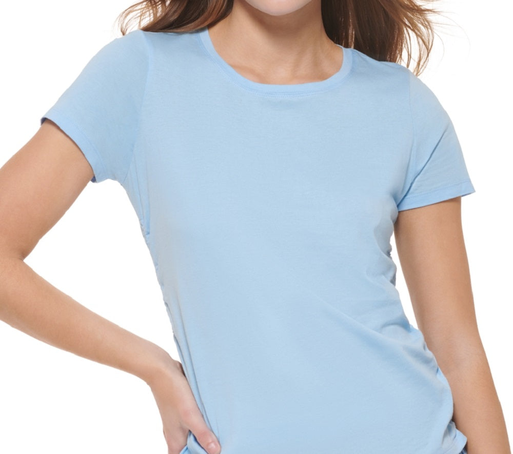 Camiseta Calvin Klein Feminina Cinch Side Azul Tamanho Grande