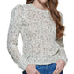 Suéter Calvin Klein Feminino com Gola Redonda e Salpicado Bege