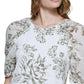 Blusa Calvin Klein Feminina Estampa Floral Chiffon Manga Longa Verde Tamanho Médio