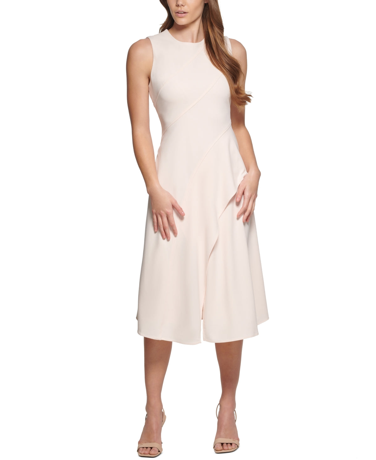 Vestido Calvin Klein Feminino Assimétrico A-Line Rosa Tamanho 4