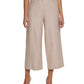Calça feminina Calvin Klein Plus Linen Cropped Wide Leg Bege Tamanho 14W