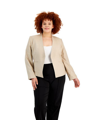 Calvin Klein Women's Open Front Blazer Yellow Size 16W
