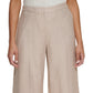 Calça feminina Calvin Klein de linho com perna larga e cropped marrom, tamanho 14 Petite