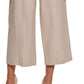 Calça feminina Calvin Klein de linho com perna larga e cropped marrom, tamanho 14 Petite