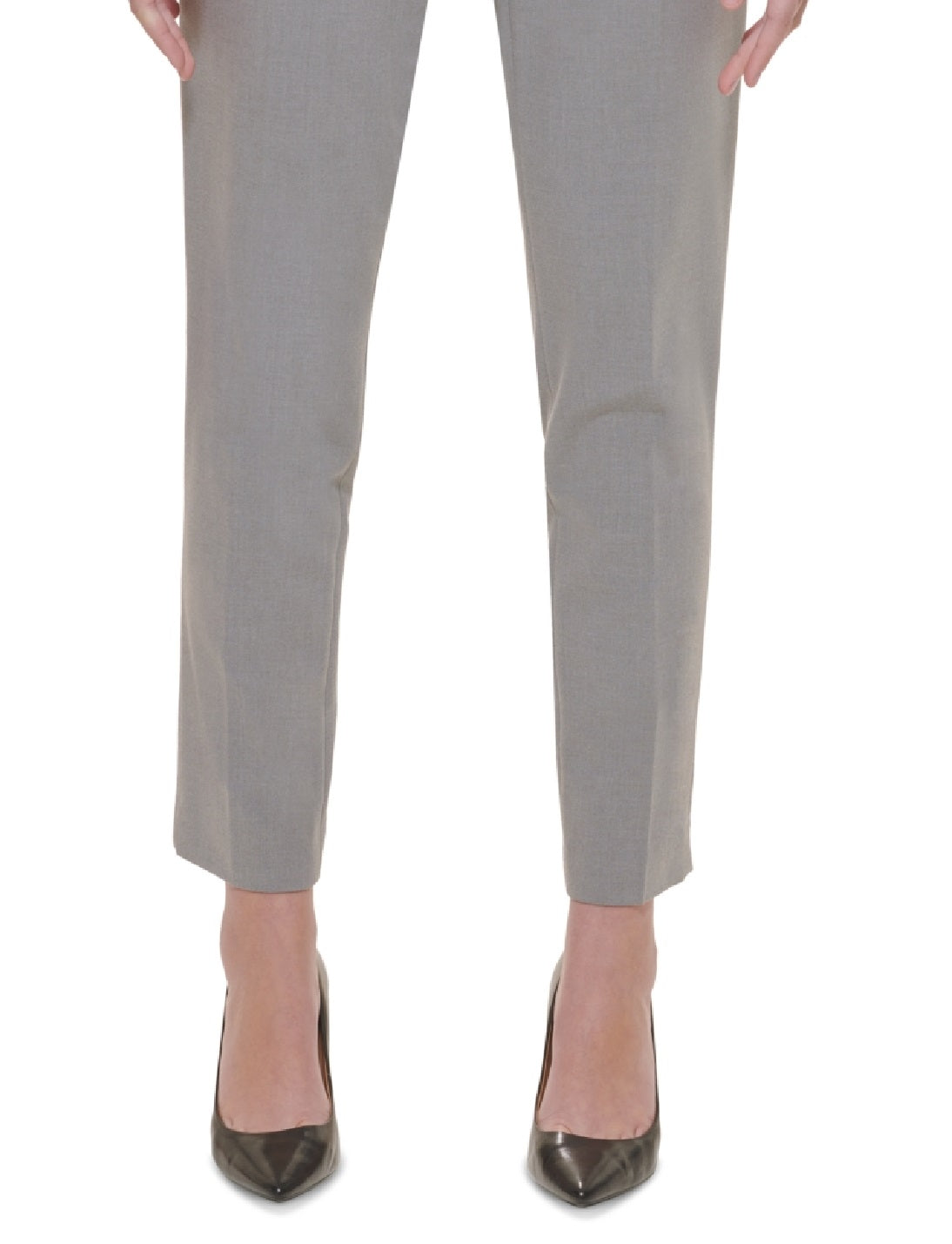 Calça Calvin Klein Highline Slim Leg Feminina Cinza Tamanho 4 Petite