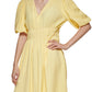 Vestido Calvin Klein Feminino de Gaze com Cintura Smocked, Amarelo, Tamanho 16